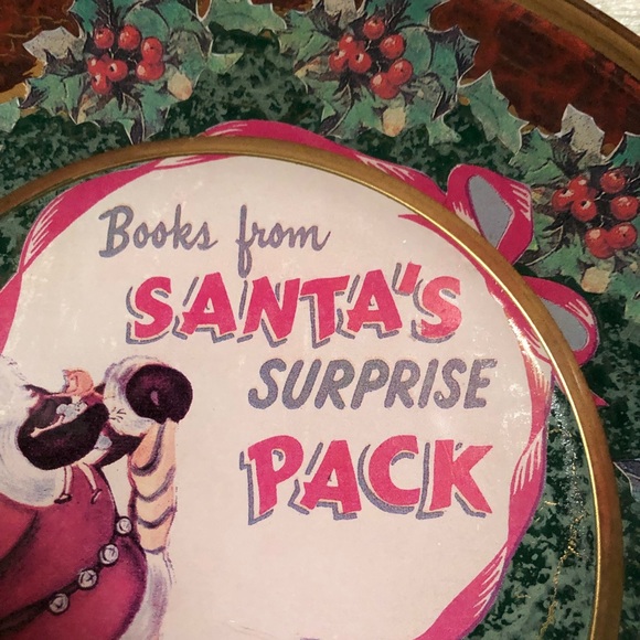 Katherine's Collection Books from Santa's Surprise Pack Glass Plate - Picture 4 of 13